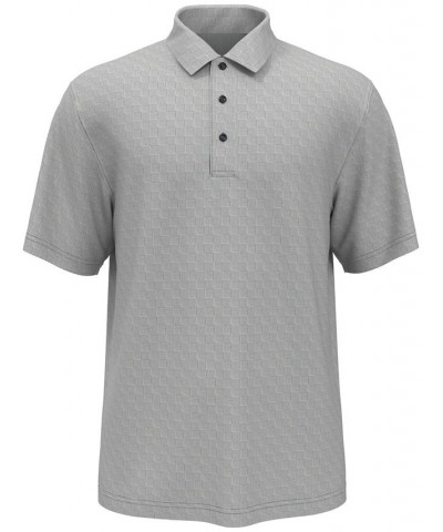 Men's Chambray Geo Jacquard Short-Sleeve Performance Polo Shirt Tradwinds $17.11 Polo Shirts