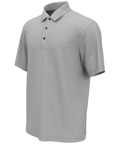 Men's Chambray Geo Jacquard Short-Sleeve Performance Polo Shirt Tradwinds $17.11 Polo Shirts