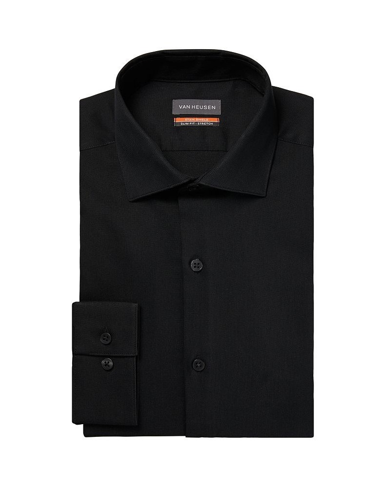 Men's Stain Shield Slim Fit Dress Shirt Black $16.40 Dress Shirts