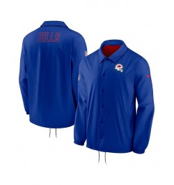 Men's Royal Buffalo Bills Sideline Coaches Performance Full-Snap Jacket $39.60 Jackets