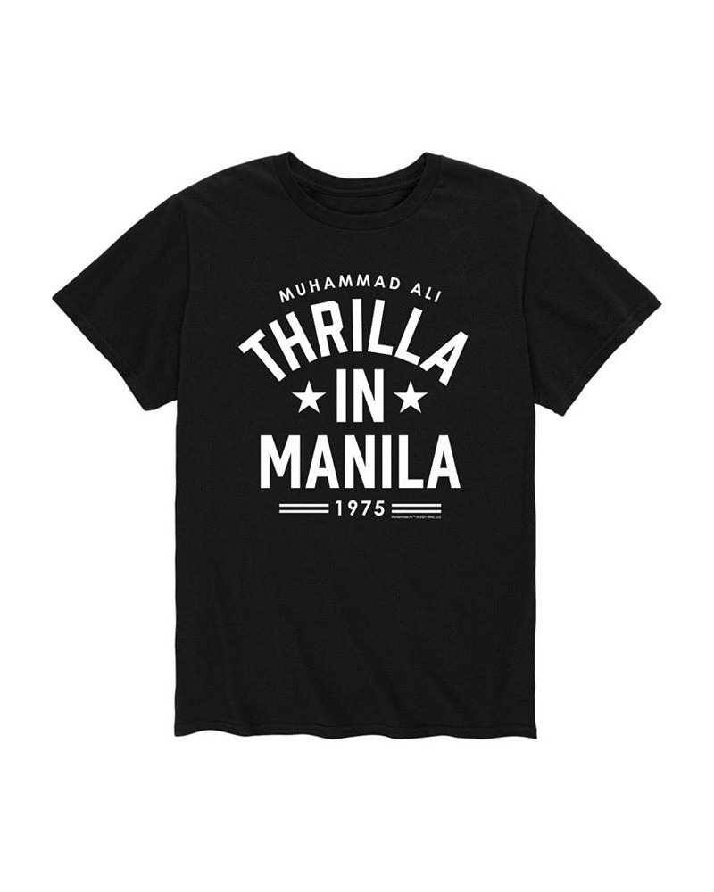 Men's Muhammad Ali Thrilla in Manila T-shirt Black $14.35 T-Shirts