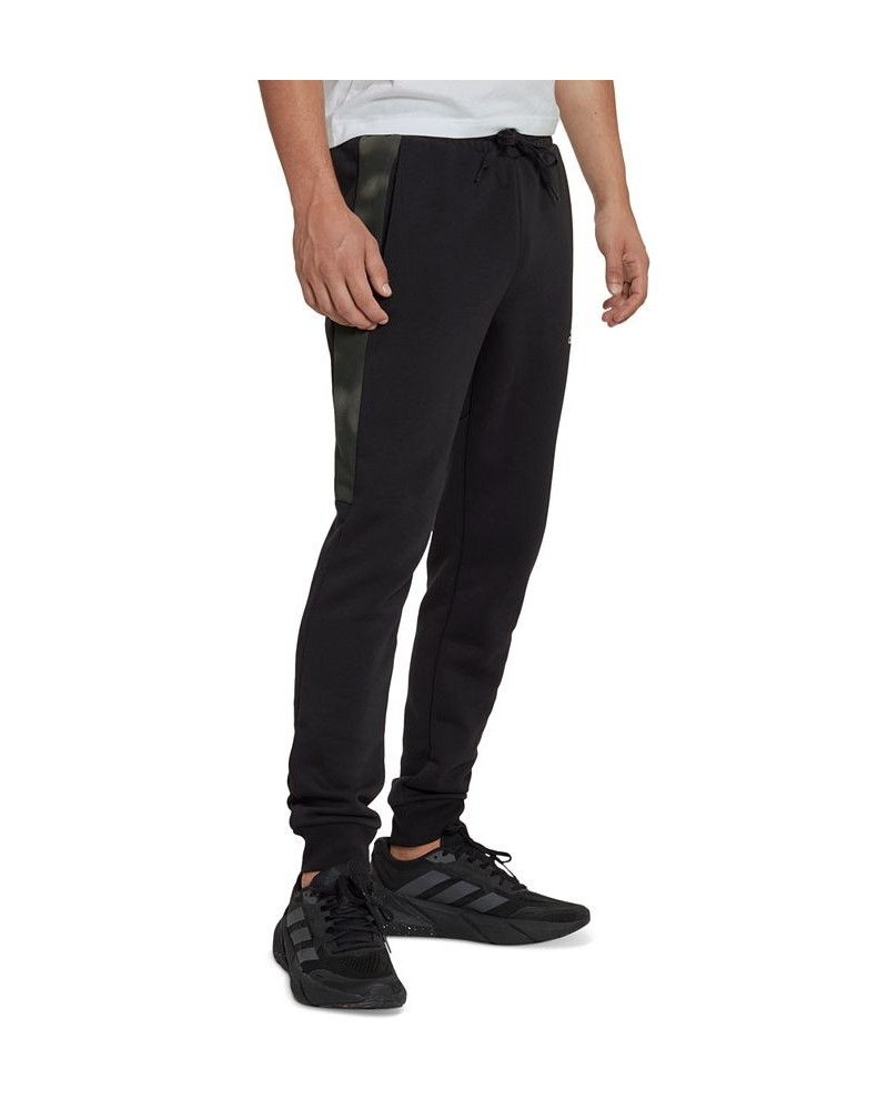 Men's Essentials Camo-Print Fleece Joggers Black $19.20 Pants