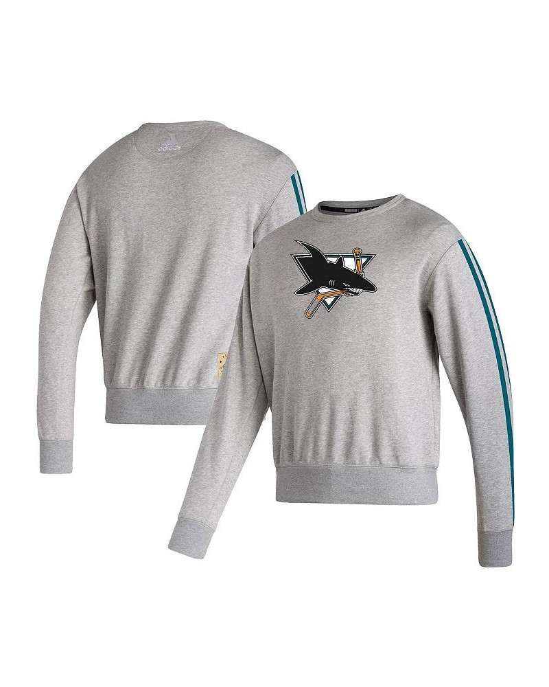 Men's Heathered Gray San Jose Sharks Team Classics Vintage-Like Pullover Sweatshirt $37.44 Sweatshirt