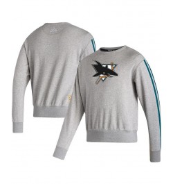 Men's Heathered Gray San Jose Sharks Team Classics Vintage-Like Pullover Sweatshirt $37.44 Sweatshirt