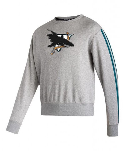 Men's Heathered Gray San Jose Sharks Team Classics Vintage-Like Pullover Sweatshirt $37.44 Sweatshirt