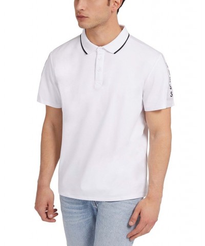 Men's Logo Taped Tipped Collar Polo Shirt White $29.99 Polo Shirts