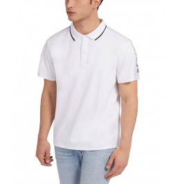 Men's Logo Taped Tipped Collar Polo Shirt White $29.99 Polo Shirts