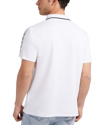 Men's Logo Taped Tipped Collar Polo Shirt White $29.99 Polo Shirts