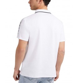 Men's Logo Taped Tipped Collar Polo Shirt White $29.99 Polo Shirts