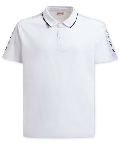 Men's Logo Taped Tipped Collar Polo Shirt White $29.99 Polo Shirts