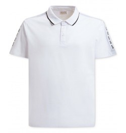 Men's Logo Taped Tipped Collar Polo Shirt White $29.99 Polo Shirts