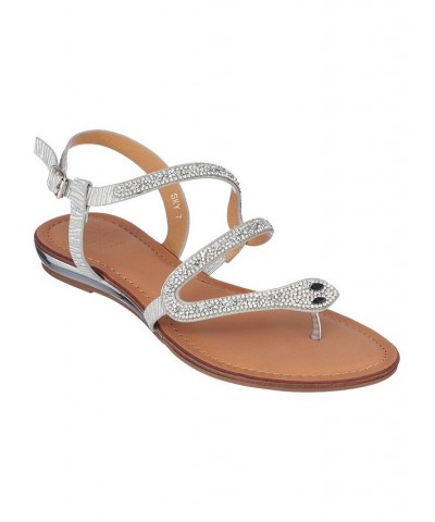 Women's Sky Flat Sandals Gray $31.50 Shoes