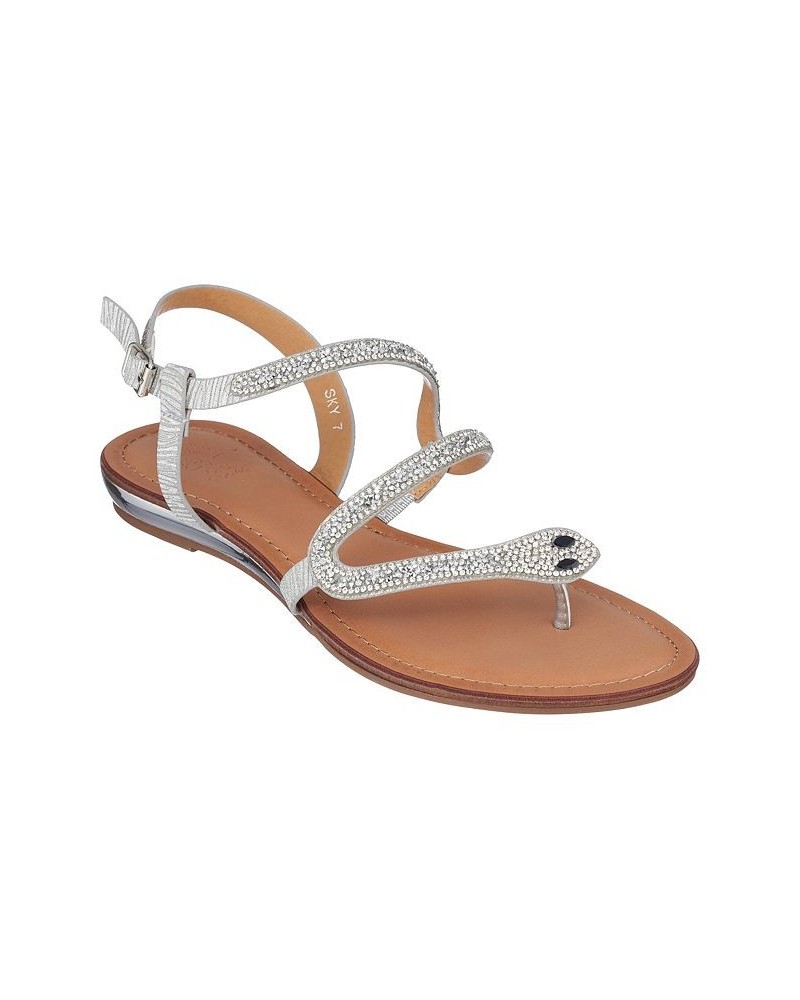 Women's Sky Flat Sandals Gray $31.50 Shoes