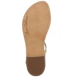 Gigi Signet T-Strap Flat Sandals Tan/Beige $48.10 Shoes