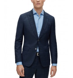 BOSS Men's Slim-Fit Suit in a Checked Wool Blend Blue $338.10 Suits