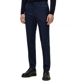 BOSS Men's Slim-Fit Suit in a Checked Wool Blend Blue $338.10 Suits