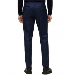 BOSS Men's Slim-Fit Suit in a Checked Wool Blend Blue $338.10 Suits