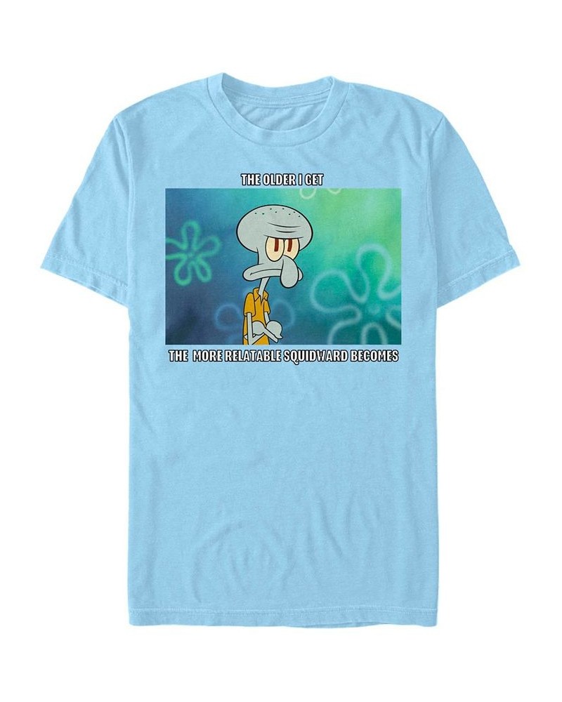 Men's Relatable Squid Meme Short Sleeve Crew T-shirt Blue $14.00 T-Shirts