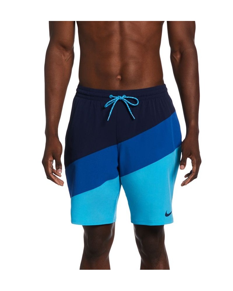 Men's Color Surge Colorblocked 9" Swim Trunks Blue $26.20 Swimsuits