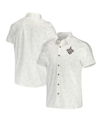 Men's NFL x Darius Rucker Collection by White New Orleans Saints Woven Button-Up T-shirt $27.30 Shirts