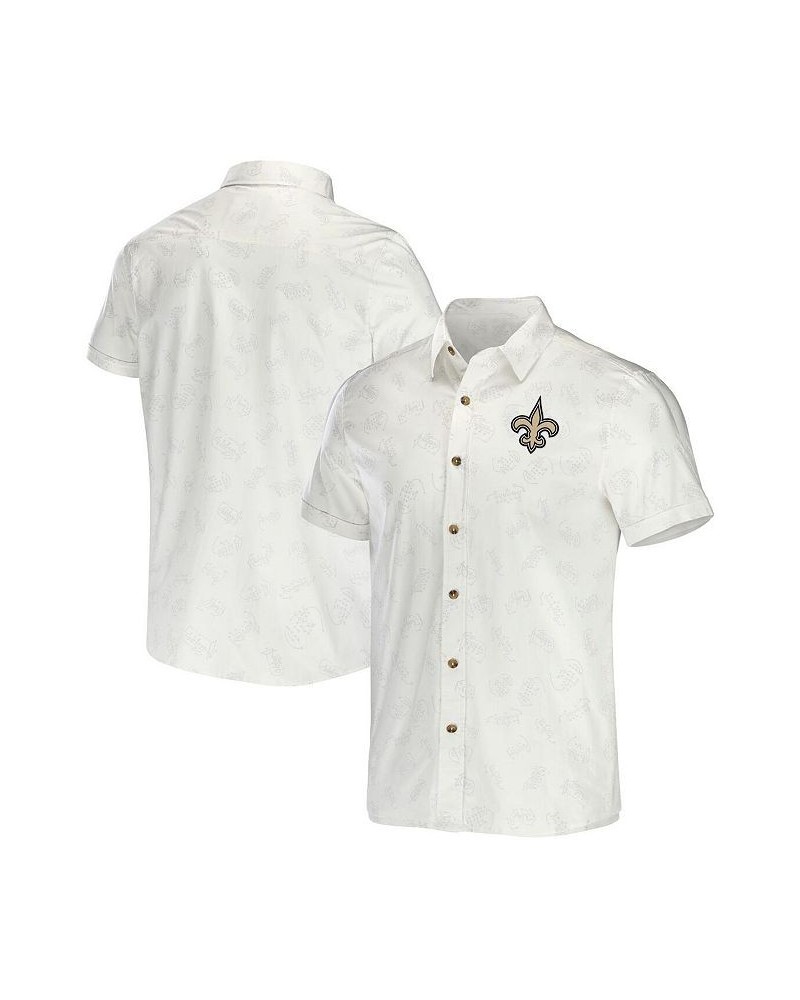 Men's NFL x Darius Rucker Collection by White New Orleans Saints Woven Button-Up T-shirt $27.30 Shirts