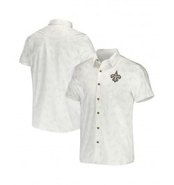 Men's NFL x Darius Rucker Collection by White New Orleans Saints Woven Button-Up T-shirt $27.30 Shirts