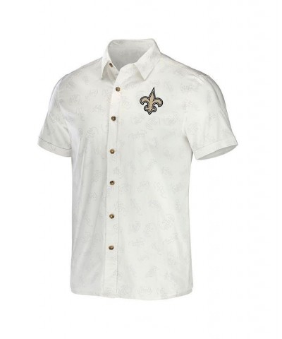 Men's NFL x Darius Rucker Collection by White New Orleans Saints Woven Button-Up T-shirt $27.30 Shirts