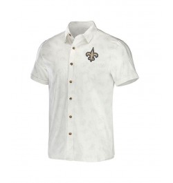 Men's NFL x Darius Rucker Collection by White New Orleans Saints Woven Button-Up T-shirt $27.30 Shirts