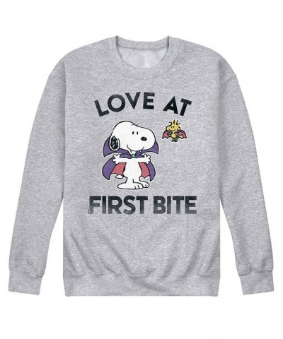 Men's Peanuts Love At First Bite Fleece T-shirt Gray $27.50 T-Shirts