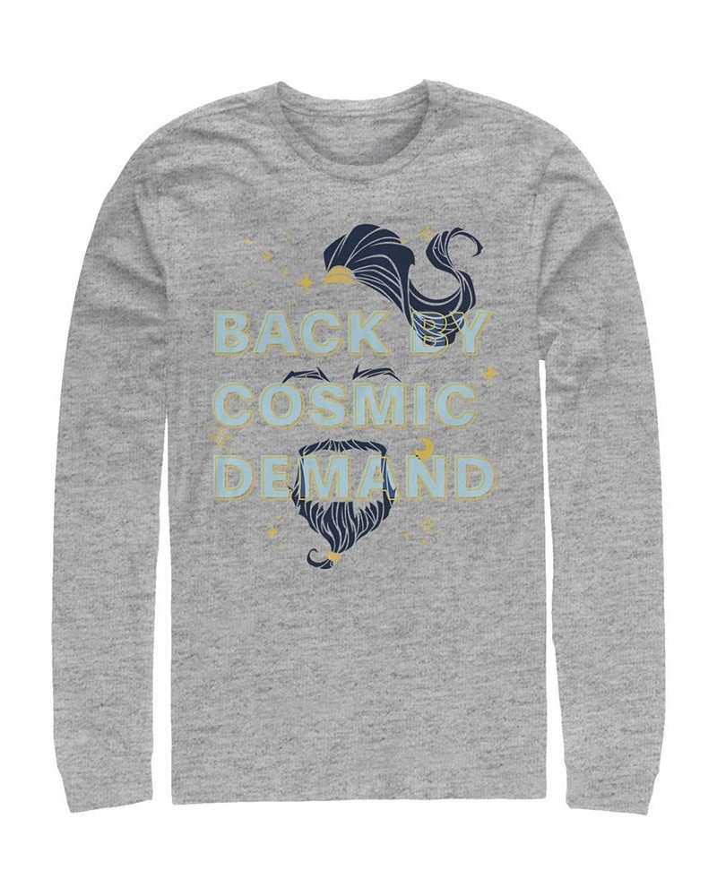 Disney Men's Aladdin Live Action Back by Cosmic Demand Genie Beard, Long Sleeve T-Shirt Gray $18.40 T-Shirts