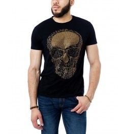 Men's Skull Rhinestone T-shirt Black $22.95 T-Shirts