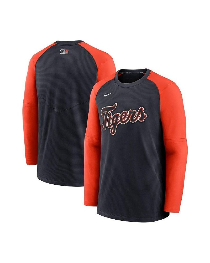 Men's Navy, Orange Detroit Tigers Authentic Collection Pregame Performance Raglan Pullover Sweatshirt $49.49 Sweatshirt