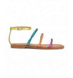 Women's Ipster Round Toe Strappy Flat Sandals Multi $41.08 Shoes