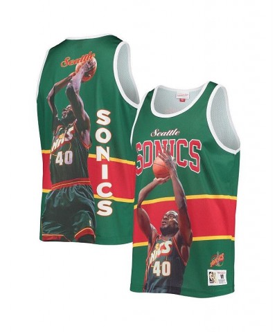 Men's Green Seattle Supersonics Hardwood Classics Player Tank Top $38.25 T-Shirts