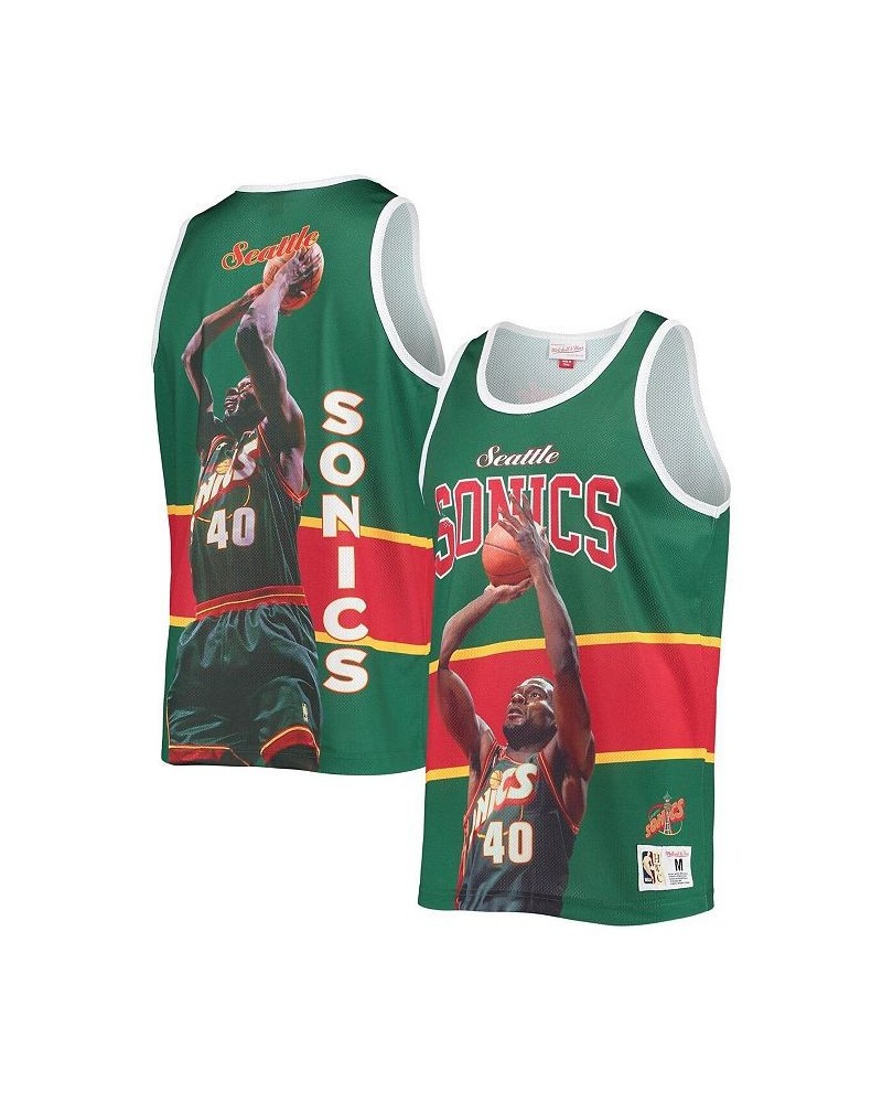 Men's Green Seattle Supersonics Hardwood Classics Player Tank Top $38.25 T-Shirts