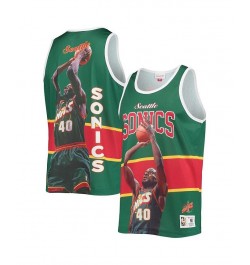 Men's Green Seattle Supersonics Hardwood Classics Player Tank Top $38.25 T-Shirts