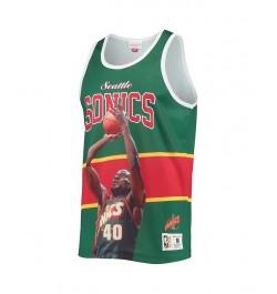 Men's Green Seattle Supersonics Hardwood Classics Player Tank Top $38.25 T-Shirts