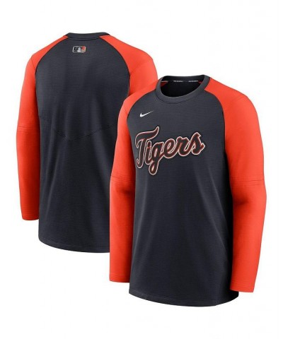 Men's Navy, Orange Detroit Tigers Authentic Collection Pregame Performance Raglan Pullover Sweatshirt $49.49 Sweatshirt