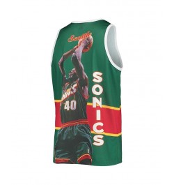 Men's Green Seattle Supersonics Hardwood Classics Player Tank Top $38.25 T-Shirts