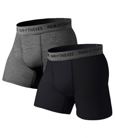 Men's Super Fit Boxer Briefs, Pack of 2 Black $18.89 Underwear