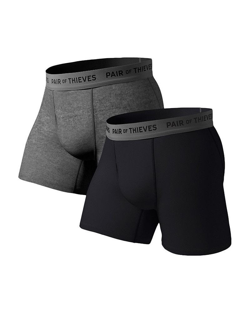 Men's Super Fit Boxer Briefs, Pack of 2 Black $18.89 Underwear