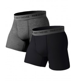 Men's Super Fit Boxer Briefs, Pack of 2 Black $18.89 Underwear