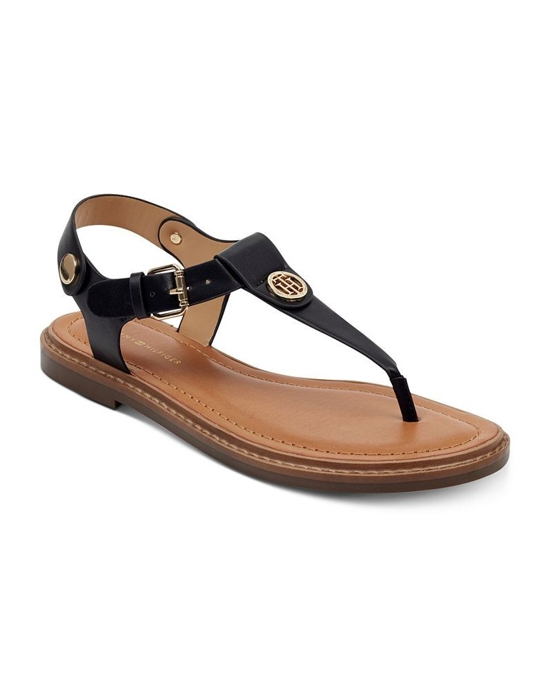 Women's Bennia Thong Sandals Black 1 $34.50 Shoes