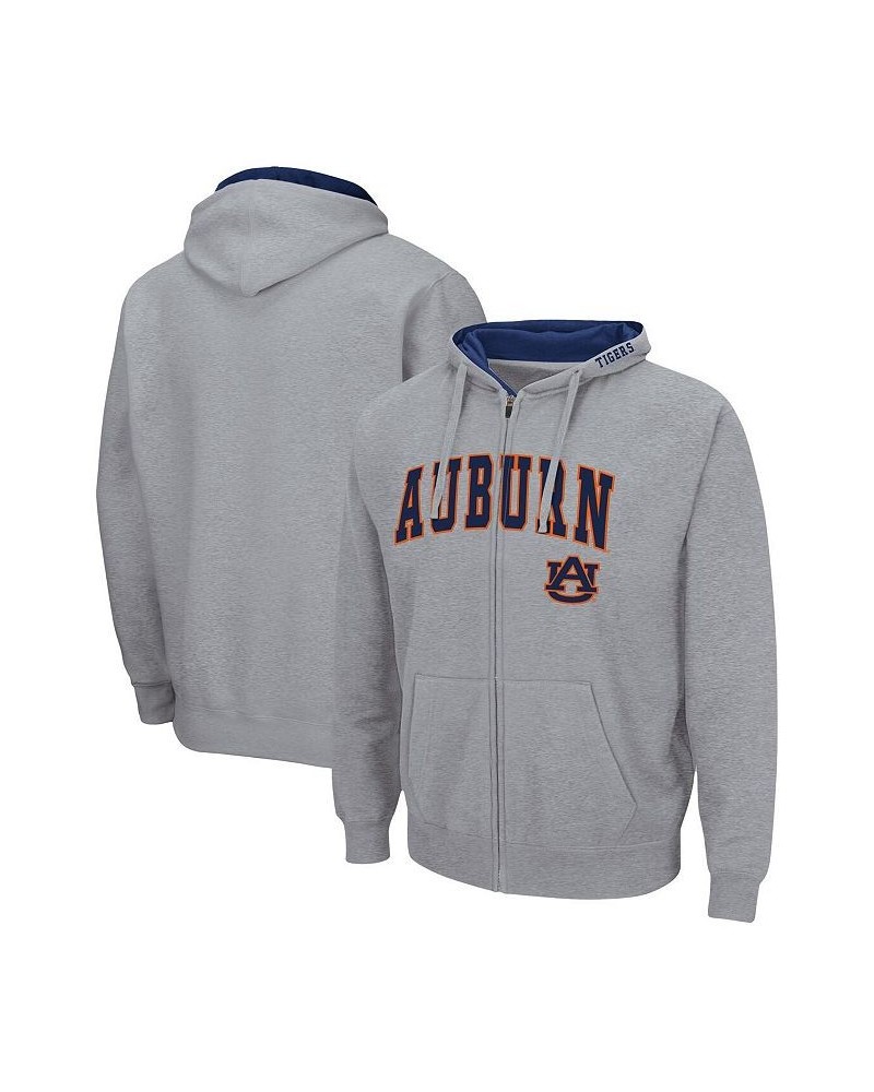 Men's Heathered Gray Auburn Tigers Arch and Logo 3.0 Full-Zip Hoodie $29.40 Sweatshirt