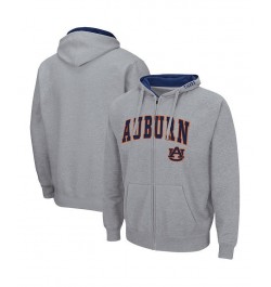 Men's Heathered Gray Auburn Tigers Arch and Logo 3.0 Full-Zip Hoodie $29.40 Sweatshirt