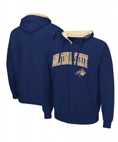 Men's Navy Montana State Bobcats Arch & Logo 3.0 Full-Zip Hoodie $18.80 Sweatshirt