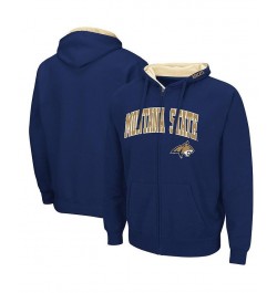 Men's Navy Montana State Bobcats Arch & Logo 3.0 Full-Zip Hoodie $18.80 Sweatshirt