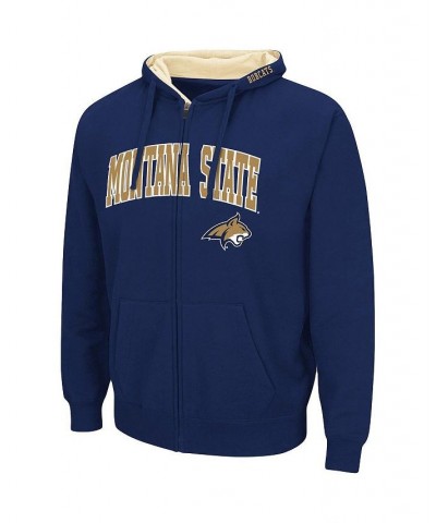 Men's Navy Montana State Bobcats Arch & Logo 3.0 Full-Zip Hoodie $18.80 Sweatshirt