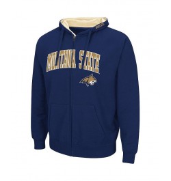 Men's Navy Montana State Bobcats Arch & Logo 3.0 Full-Zip Hoodie $18.80 Sweatshirt