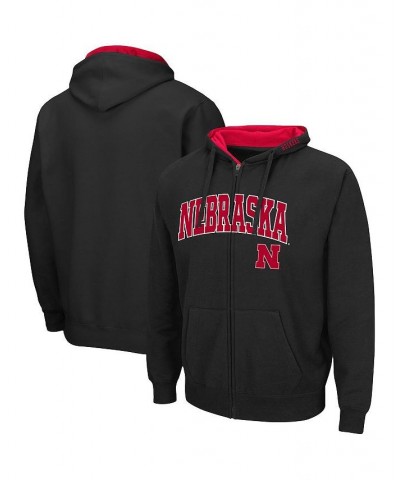 Men's Black Nebraska Huskers Arch Logo 3.0 Full-Zip Hoodie $32.39 Sweatshirt